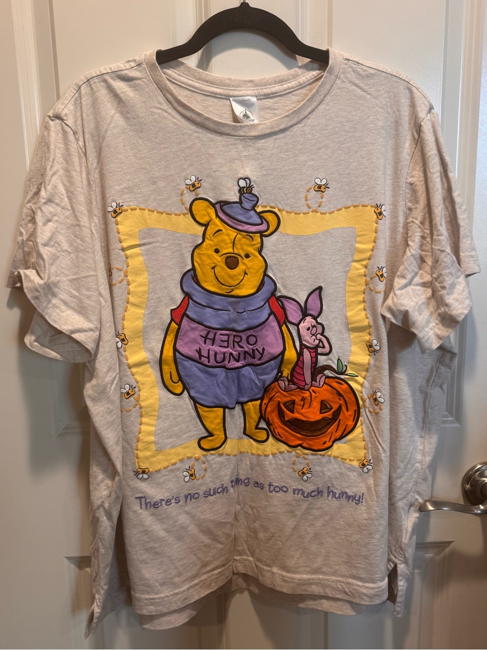 Disney Cream Winnie the Pooh 'Hero Hunny' Tee with Yellow & Purple Graphic